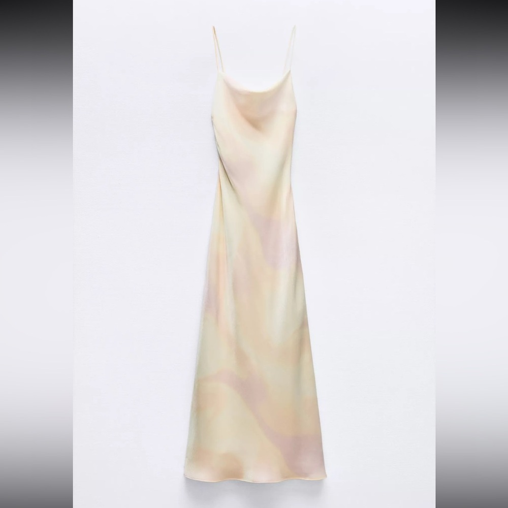 Zara Satin Foil Midi Dress